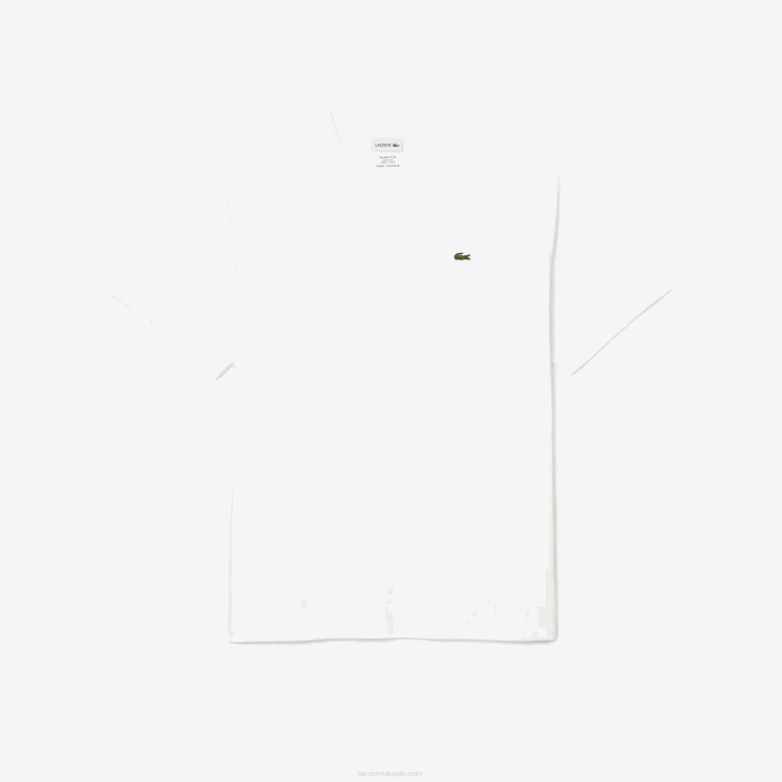 Lacoste V-Neck Jersey T-Shirt 646T715 White 001 Men