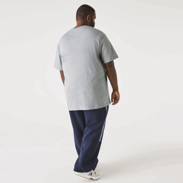 Lacoste V-Neck Jersey T-Shirt 646T801 Grey Chine CCA Men