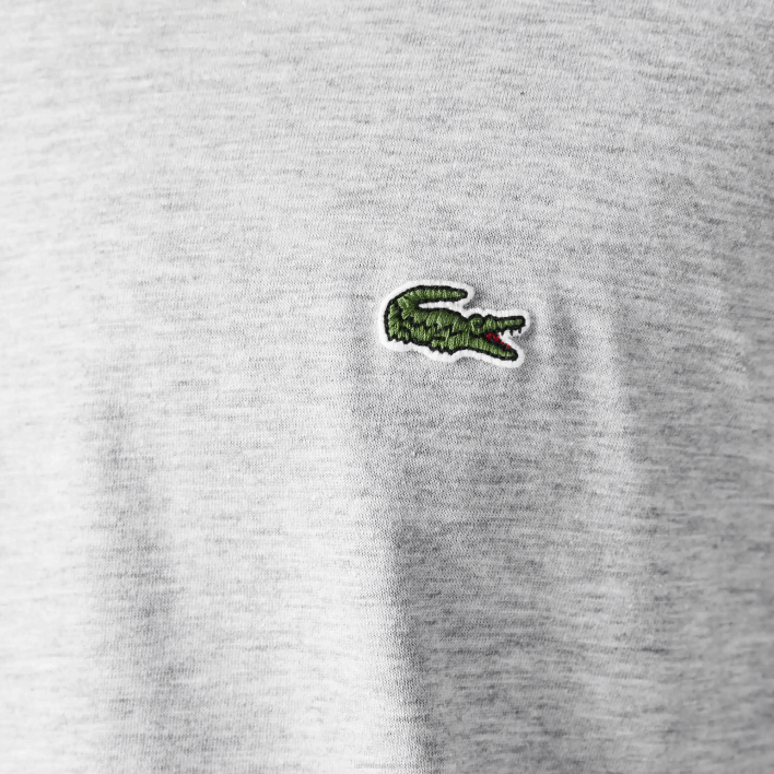 Lacoste V-Neck Lightweight Pima Cotton Jersey T-Shirt 646T677 Grey Chine CCA Men