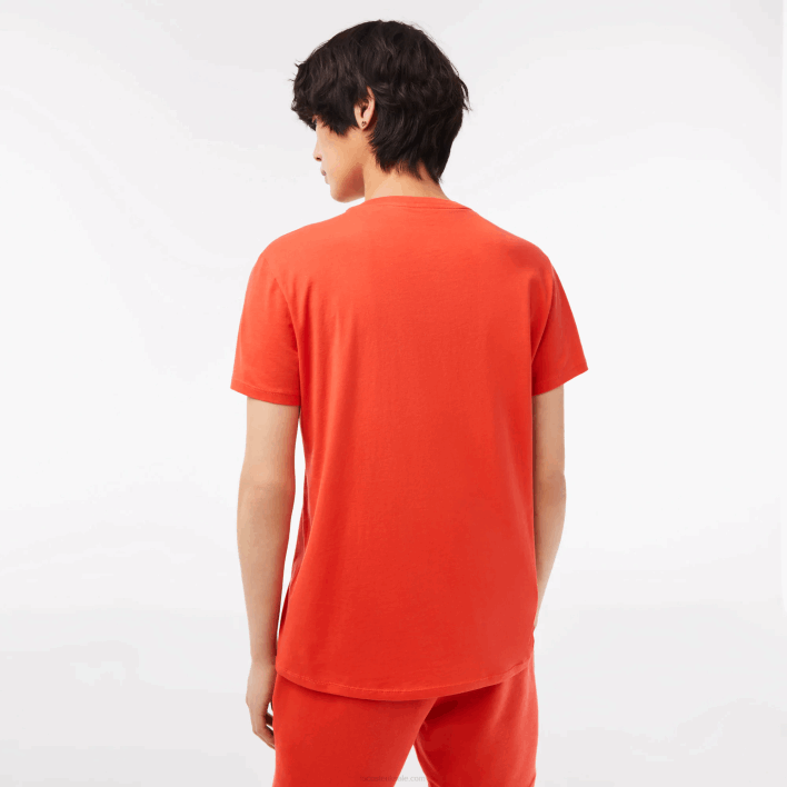 Lacoste V-Neck Pima Cotton Jersey T-Shirt 646T39 Orange 02K Men