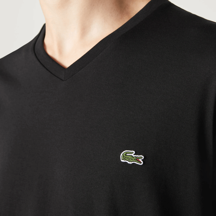Lacoste V-Neck Pima Cotton Jersey T-Shirt 646T41 Black 031 Men