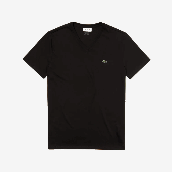Lacoste V-Neck Pima Cotton Jersey T-Shirt 646T41 Black 031 Men