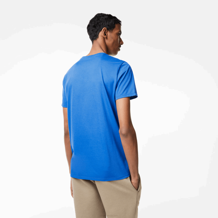 Lacoste V-Neck Pima Cotton Jersey T-Shirt 646T49 Blue KXB Men