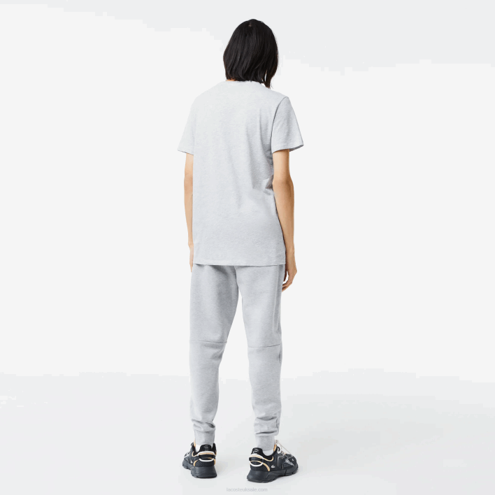 Lacoste V-Neck Pima Cotton Jersey T-Shirt 646T614 Grey Chine CCA Men