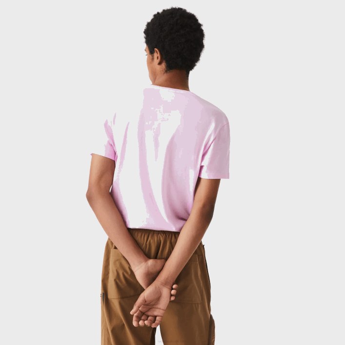 Lacoste V-Neck Pima Cotton Jersey T-Shirt 646T615 Pink Z4H Men