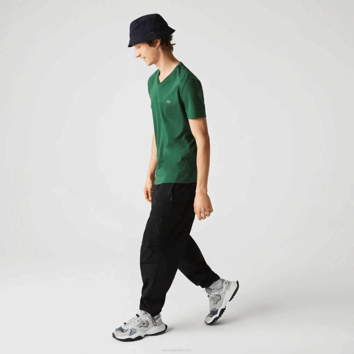 Lacoste V-Neck Pima Cotton Jersey T-Shirt 646T679 Green 132 Men