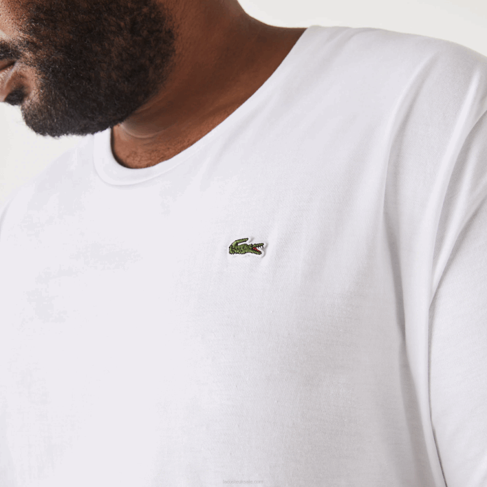 Lacoste XL Regular Fit Pima Cotton Jersey T-Shirt 646T651 White 001 Men