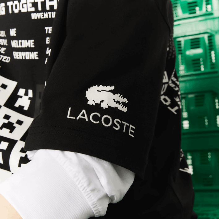 Lacoste x Minecraft Loose Fit Organic Cotton T-Shirt 646T852 Black 031 Men