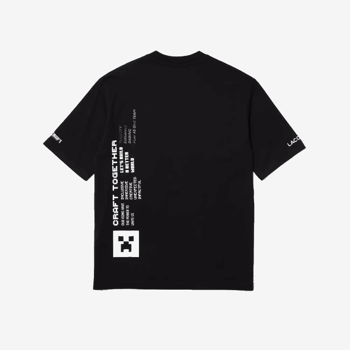 Lacoste x Minecraft Loose Fit Organic Cotton T-Shirt 646T852 Black 031 Men