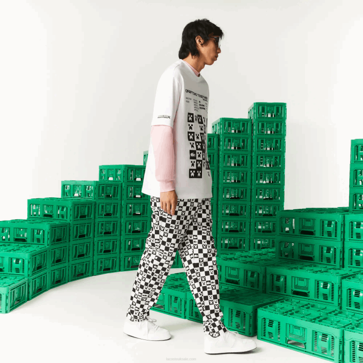 Lacoste x Minecraft Loose Fit Organic Cotton T-Shirt 646T853 White 001 Men
