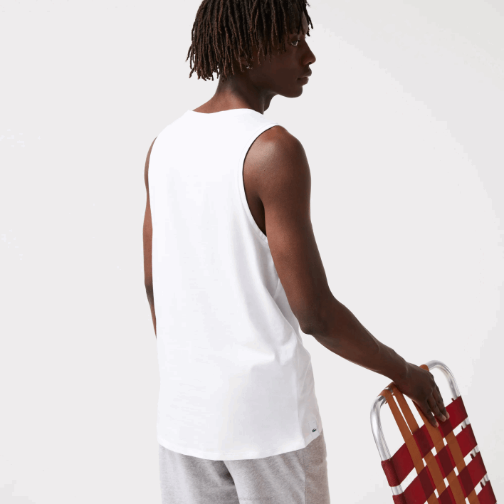 Lacoste Cotton Tank Top 3-Pack 646T1360 White 001 Men