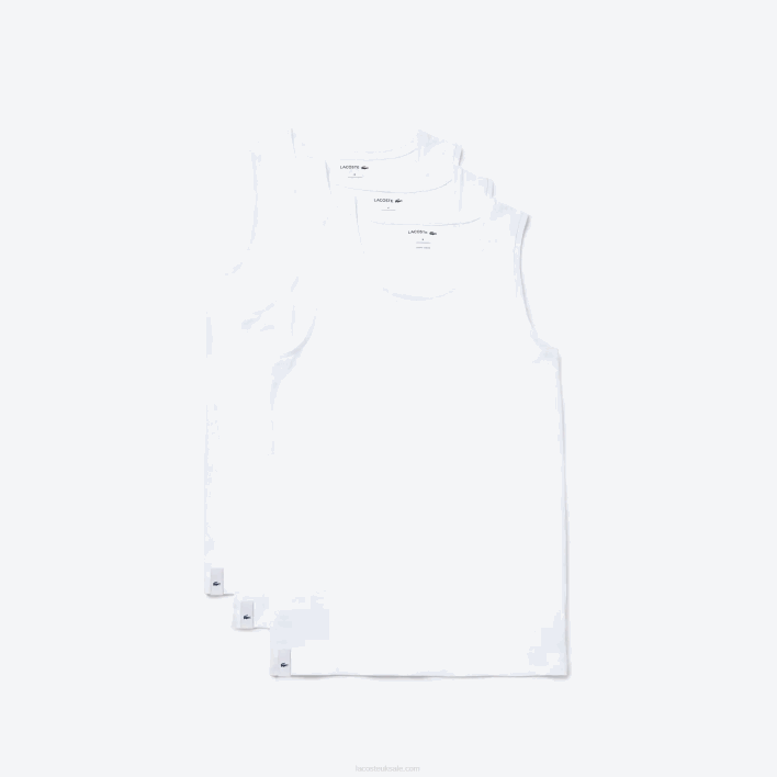 Lacoste Cotton Tank Top 3-Pack 646T1360 White 001 Men