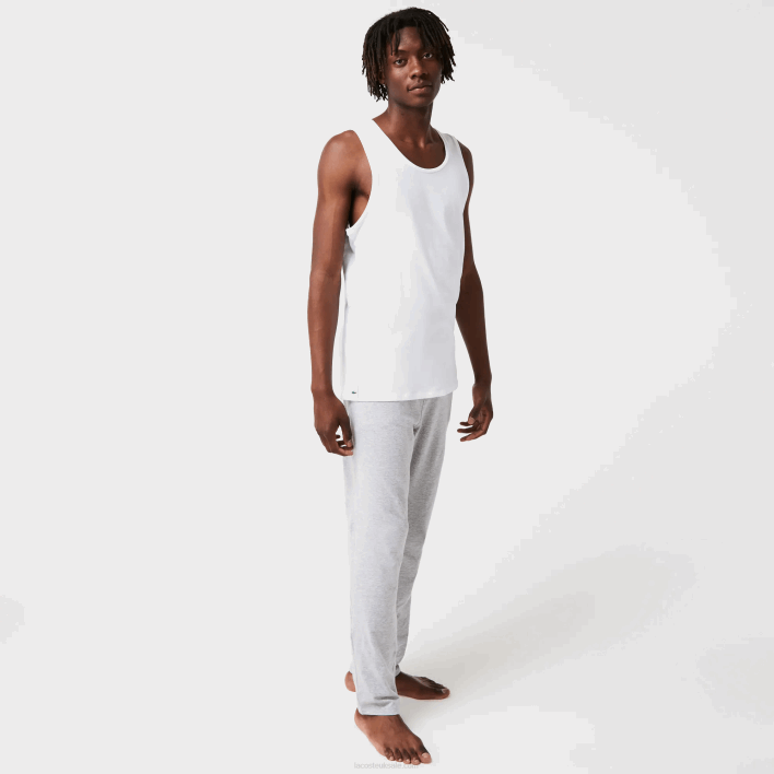 Lacoste Cotton Tank Top 3-Pack 646T1360 White 001 Men