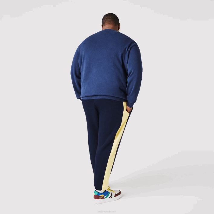 Lacoste Contrast Bands Trackpants 646T1059 Navy Blue Yellow 144 Men