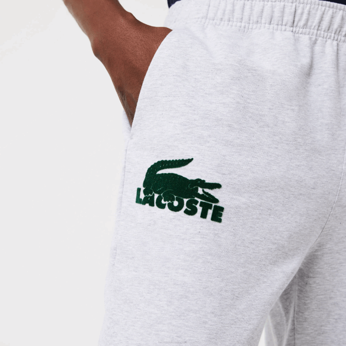 Lacoste Cotton Fleece Lounge Joggers 646T1475 Grey Chine Green Y9K Men