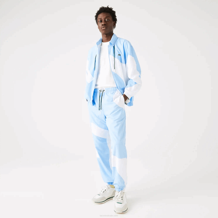 Lacoste Heritage Graphic Track Pants 646T1071 Blue White E7B Men