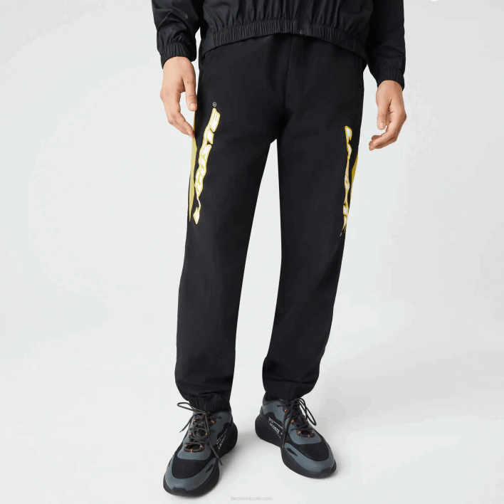 Lacoste Heritage Regular Fit Color-Block Trackpants 646T1110 Black Yellow N07 Men