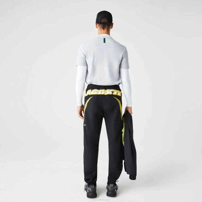 Lacoste Heritage Regular Fit Color-Block Trackpants 646T1110 Black Yellow N07 Men
