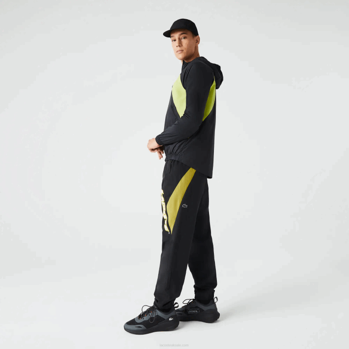 Lacoste Heritage Regular Fit Color-Block Trackpants 646T1110 Black Yellow N07 Men
