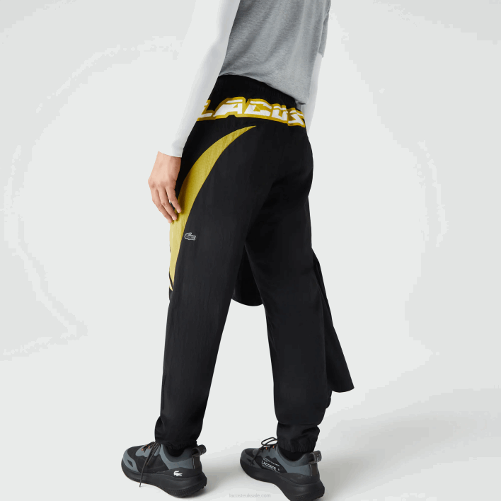 Lacoste Heritage Regular Fit Color-Block Trackpants 646T1110 Black Yellow N07 Men