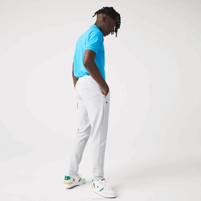 Lacoste Mesh Panels Trackpants 646T1020 Chine Light Grey 9YA Men