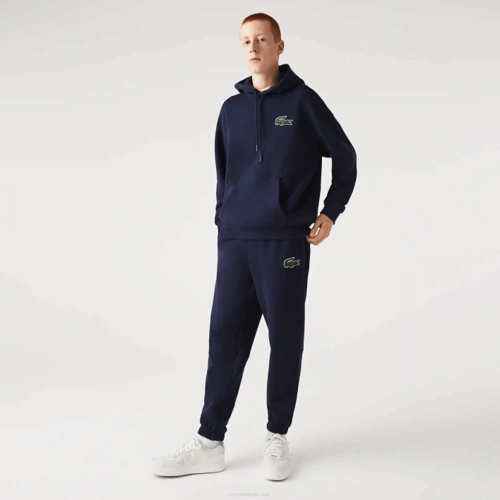 Lacoste Organic Cotton Fleece Trackpants 646T1049 Navy Blue 166 Men