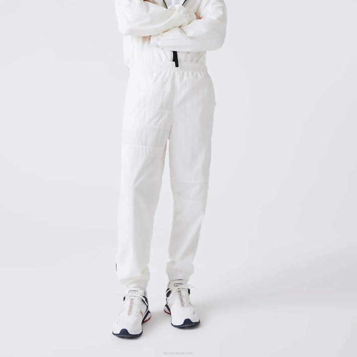 Lacoste Patchwork Water-Repellent Trackpants 646T1106 White B5L Men