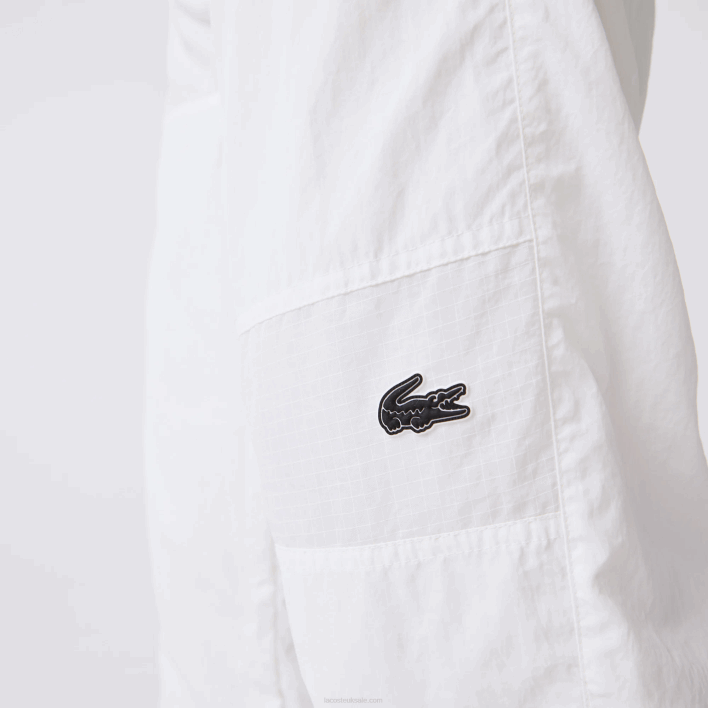 Lacoste Patchwork Water-Repellent Trackpants 646T1106 White B5L Men