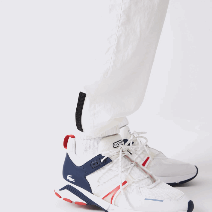 Lacoste Patchwork Water-Repellent Trackpants 646T1106 White B5L Men