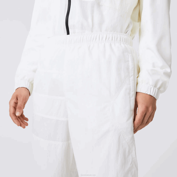 Lacoste Patchwork Water-Repellent Trackpants 646T1106 White B5L Men
