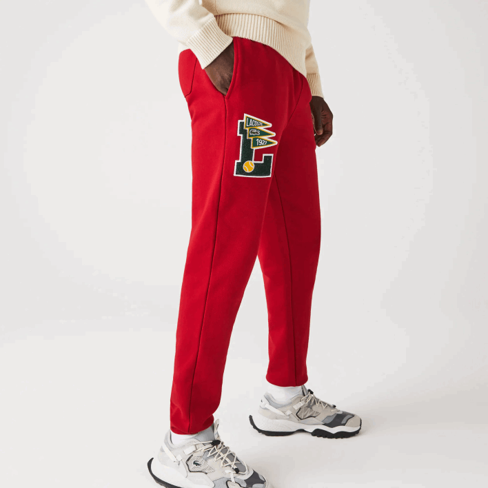 Lacoste Pennants L Badge Fleece Tracksuit Pants 646T1170 Red 5SX Men