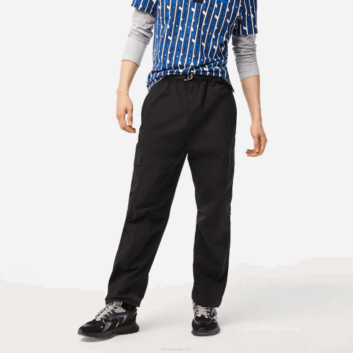 Lacoste Relaxed Fit Water-Repellent Track Pants 646T23 Black 031 Men
