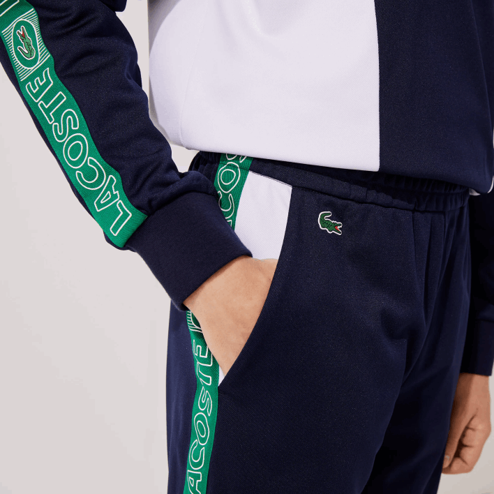 Lacoste SPORT Branded Bands Tracksuit Pants 646T1121 Navy Blue White Green FX3 Men