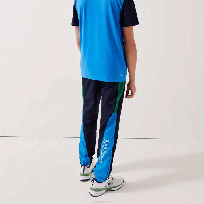 Lacoste SPORT Colorblock Bands Trackpants 646T1128 Green Navy Blue White M7Z Men