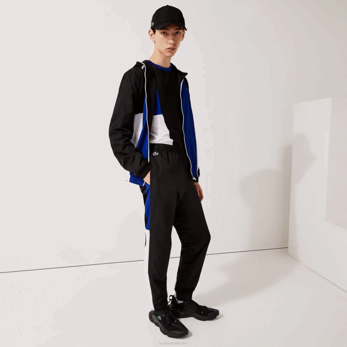 Lacoste SPORT Colorblock Bands Trackpants 646T1129 Black Blue White Black ARU Men
