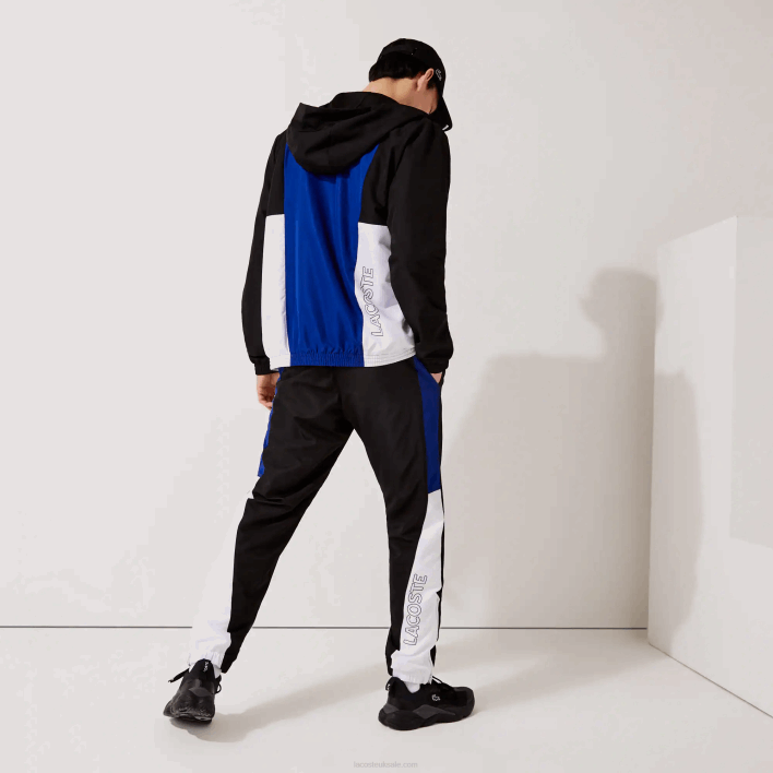 Lacoste SPORT Colorblock Bands Trackpants 646T1129 Black Blue White Black ARU Men