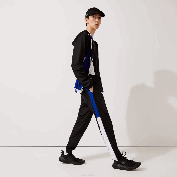 Lacoste SPORT Colorblock Bands Trackpants 646T1129 Black Blue White Black ARU Men