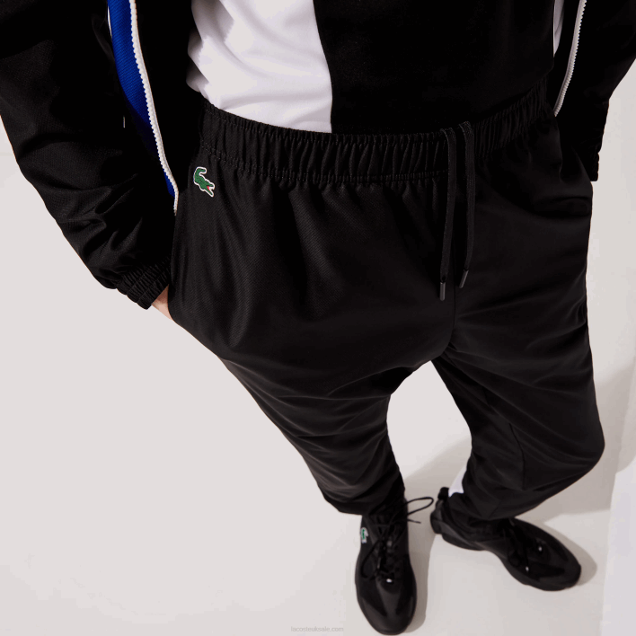 Lacoste SPORT Colorblock Bands Trackpants 646T1129 Black Blue White Black ARU Men