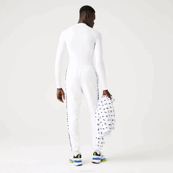 Lacoste SPORT Side Prints Tennis Trackpants 646T1088 White 001 Men