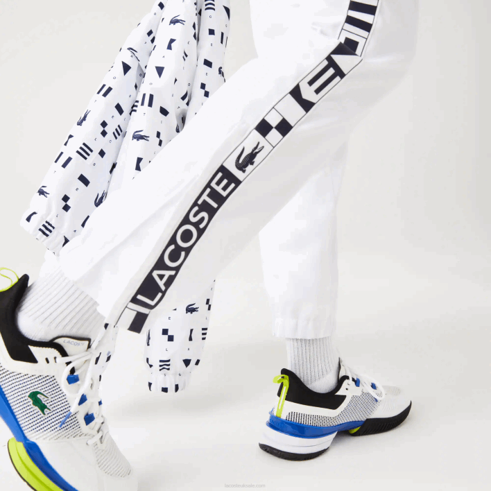 Lacoste SPORT Side Prints Tennis Trackpants 646T1088 White 001 Men