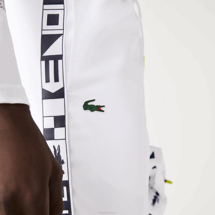 Lacoste SPORT Side Prints Tennis Trackpants 646T1088 White 001 Men