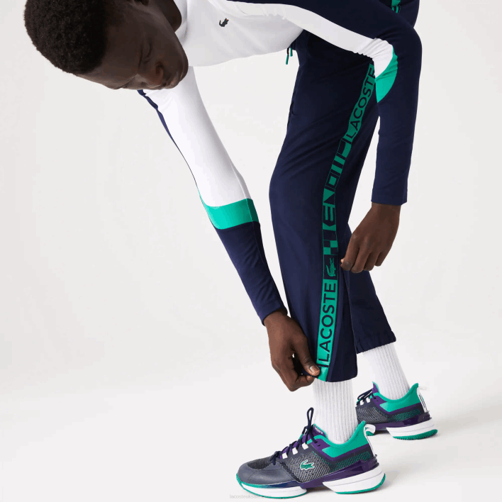 Lacoste SPORT Side Prints Tennis Trackpants 646T1089 Navy Blue 166 Men