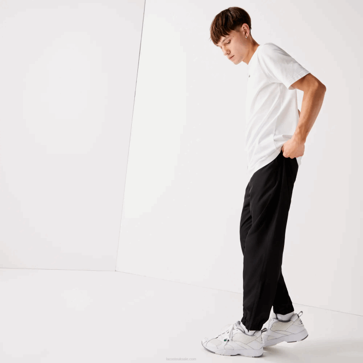 Lacoste SPORT Tennis Diamond Weave Taffeta Trackpants 646T1113 Black 031 Men