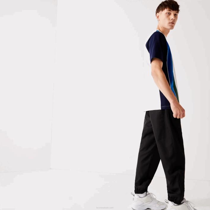 Lacoste SPORT Tennis Diamond Weave Taffeta Trackpants 646T1113 Black 031 Men
