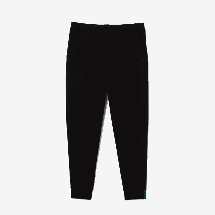 Lacoste Slim Fit Heathered Cotton Blend Tracksuit Pants 646T1004 Black 031 Men
