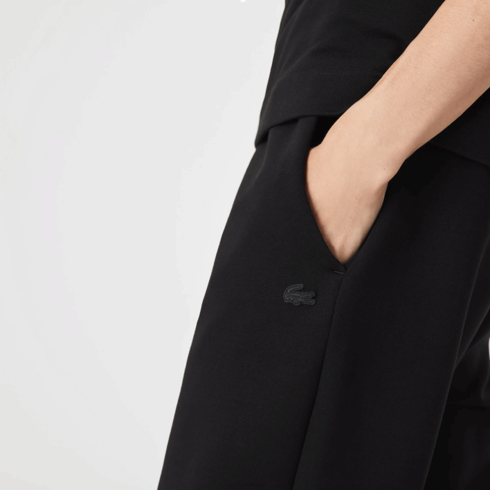 Lacoste Slim Fit Heathered Cotton Blend Tracksuit Pants 646T1004 Black 031 Men