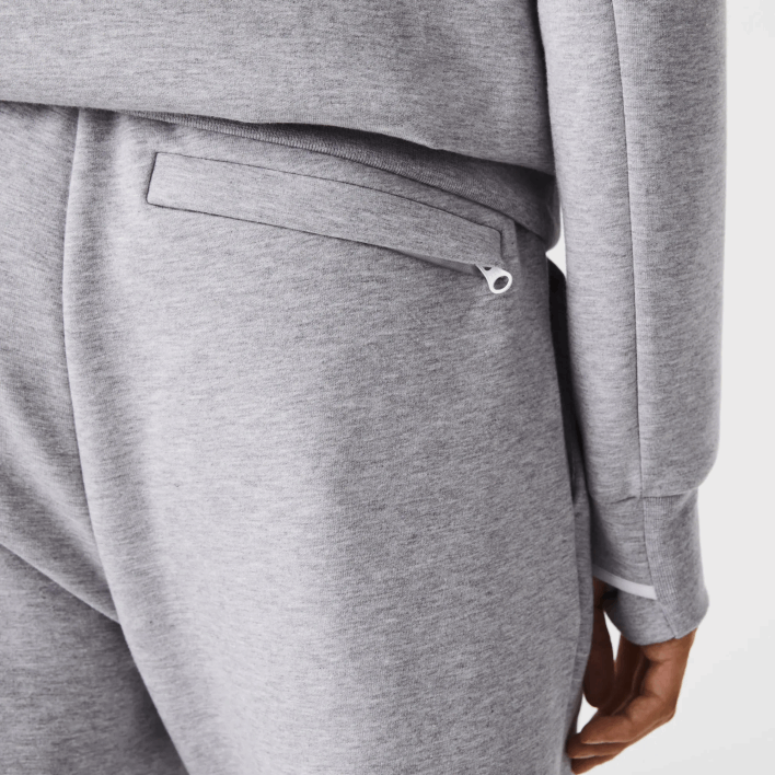 Lacoste Slim Fit Heathered Cotton Blend Tracksuit Pants 646T1006 Grey Chine CCA Men