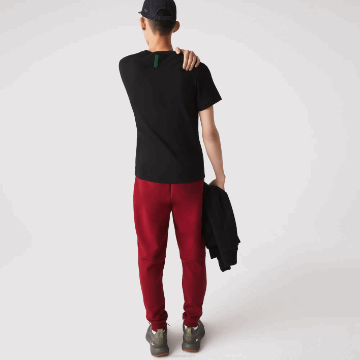 Lacoste Slim Fit Heathered Cotton Blend Tracksuit Pants 646T1007 Bordeaux YPW Men