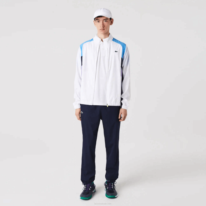 Lacoste SPORT Color-Block Tennis Tracksuit 646T996 White Purple Navy Blue Y03 Men