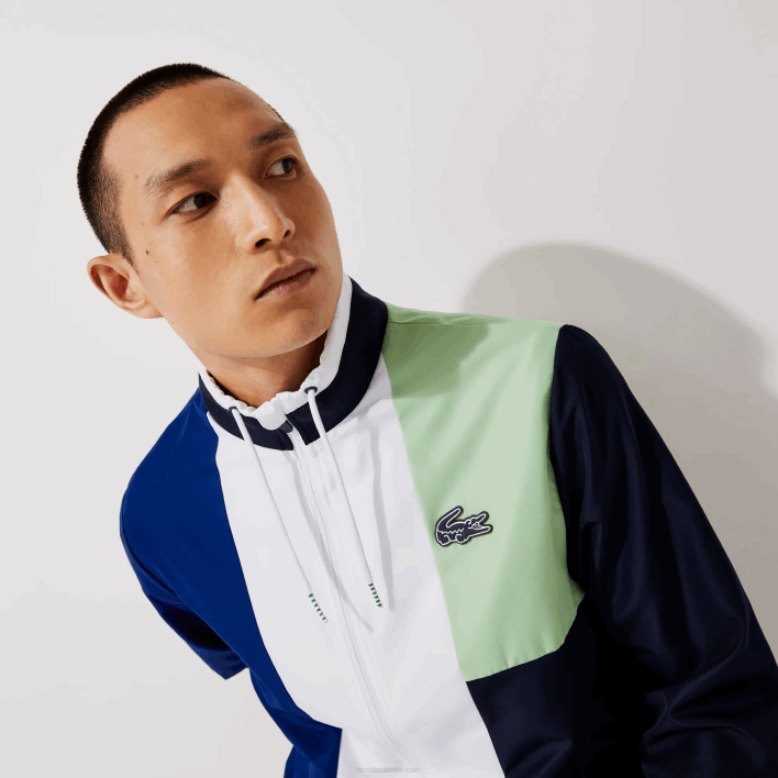 Lacoste SPORT Colorblock Tracksuit 646T1201 Green Navy Blue White CN1 Men